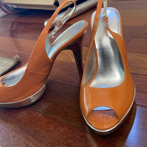 Orange silver heels- 11cm - Picture 7 of 9
